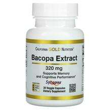 California Gold Nutrition, Бакопа, Bacopa Extract 320 mg, 30 к...