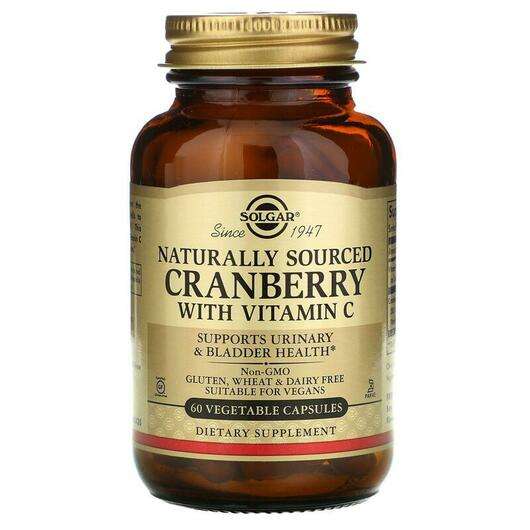 Основне фото товара Solgar, Natural Cranberry with Vitamin C, Журавлина з вітаміно...