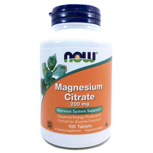 Основне фото товара Now, Magnesium Citrate 200 mg, Цитрат магнію 200 мг, 100 таблеток