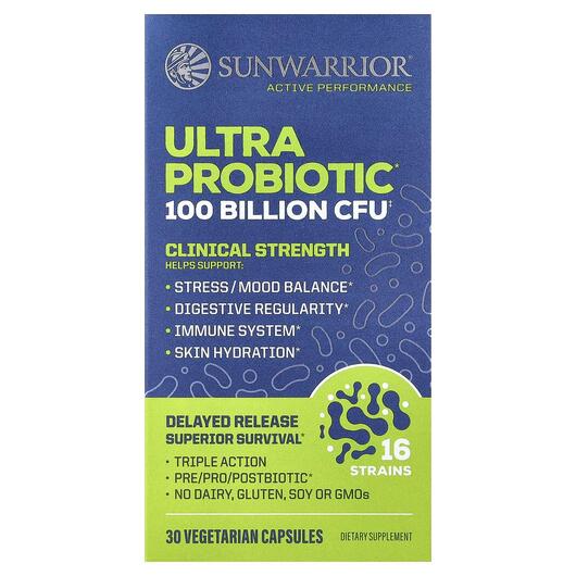 Основне фото товара Sunwarrior, Ultra Probiotic, Пробіотики, 30 капсул