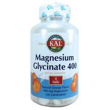 KAL, Magnesium Glycinate 400 mg, Гліцинат магнію 400 мг, 120 т...