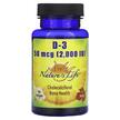 Фото товару Natures Life, D-3 50 mcg, Вітамін D3 Холекальциферол, 120 капсул