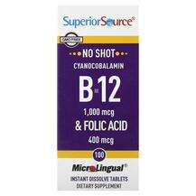 Superior Source, Cyanocobalamin B-12 & Folic Acid, Ціаноко...