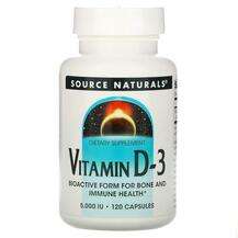 Source Naturals, Vitamin D-3 5000 IU 120, Вітамін D-3 5000 МО,...
