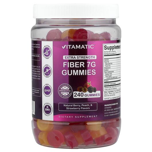 Основное фото товара Fiber Gummies Extra Strength Natural, Конфеты с клетчаткой, 240 т