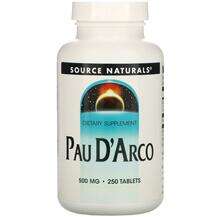Source Naturals, Пау Дарко 500 мг, Pau D'Arco 500 mg 250, 250 ...
