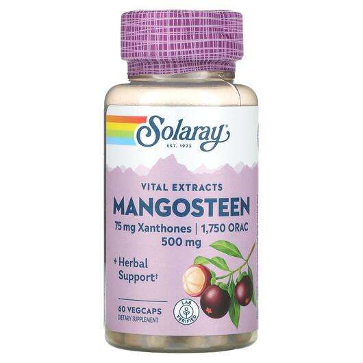 Основне фото товара Solaray, Mangosteen 500 mg, Екстракт Мангостин 500 мг, 60 капсул