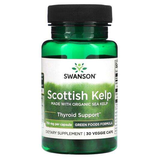 Основне фото товара Swanson, Scottish Kelp Made With Organic Sea Kelp 750 mg, Ламі...