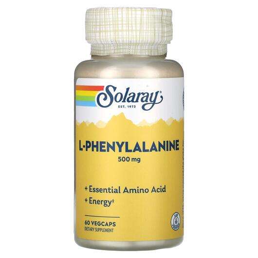 Основне фото товара Solaray, L-Phenylalanine 500 mg, L-Фенилаланін, 60 капсул