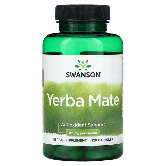 Основне фото товара Swanson, Yerba Mate 125 mg, Антиоксиданти, 120 капсул