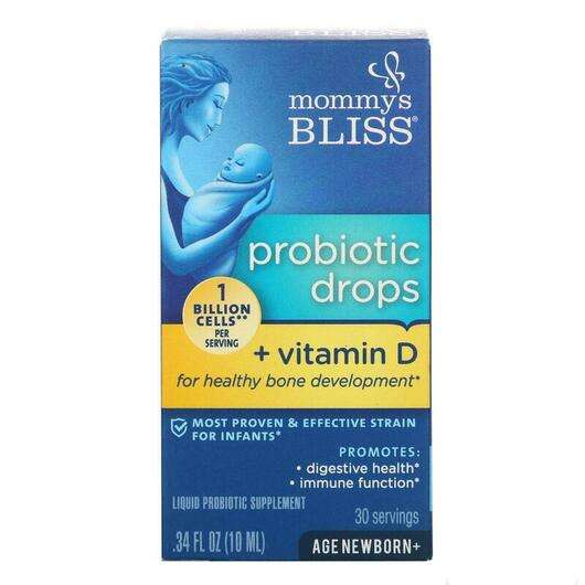 Основне фото товара Mommy's Bliss, Probiotic Drops + Vitamin D ., Пробіотики, 10 мл