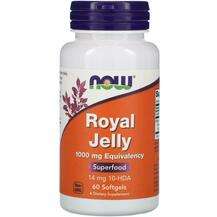 Now, Маточное молочко 1000 мг, Royal Jelly 1000 mg, 60 капсул