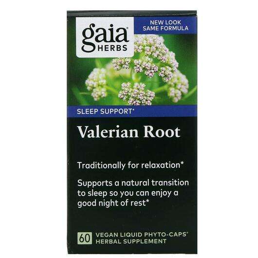 Основное фото товара Gaia Herbs, Валериана, Valerian Root, 60 капсул