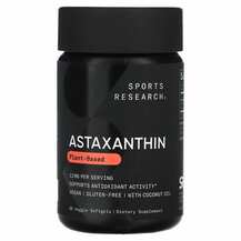 Sports Research, Astaxanthin Made With Coconut Oil 12 mg, Аста...