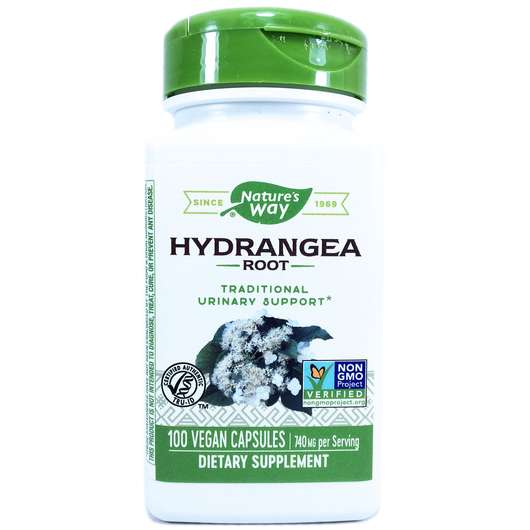Основне фото товара Nature's Way, Hydrangea Root 370 mg, Гортензія 370 мг, 100 капсул