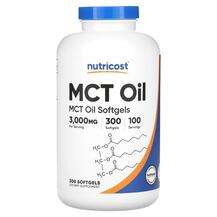 Nutricost, Триглицериды, MCT Oil 3000 mg, 300 капсул