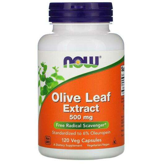 Основне фото товара Now, Olive Leaf, Оливкове листя 500 мг, 100 капсул