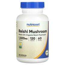 Nutricost, Грибы Рейши, Reishi Mushroom 750 mg, 120 капсул