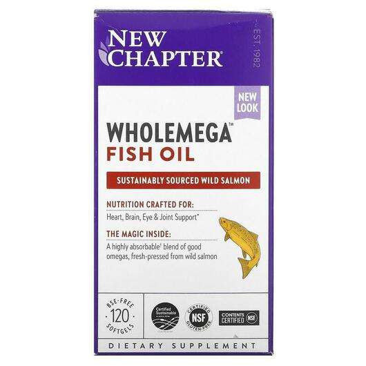 Wholemega Fish Oil 1000 mg, Олія дикого лосося, 120 капсул
