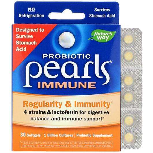 Основне фото товара Nature's Way, Probiotic Pearls Immune, Пробіотики, 30 капсул