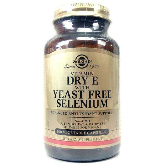 Основне фото товара Solgar, Vitamin Dry E with Selenium, Вітамін E та Селен, 100 к...
