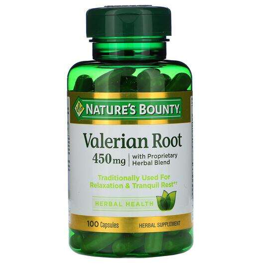 Основное фото товара Nature's Bounty, Валериана 450 мг, Valerian Root, 100 капсул