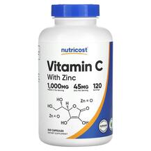 Вітамін C Vitamin C with Zinc Nutricost 240 капсул