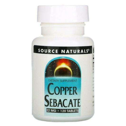 Основное фото товара Source Naturals, Медный себацинат 22 мг, Copper Sebacate 22 mg...