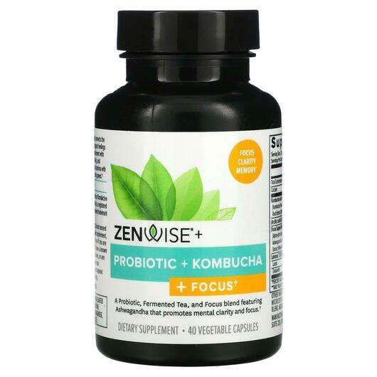 Основне фото товара Zenwise, Probiotic + Kombucha + Focus, Пробіотики, 40 капсул