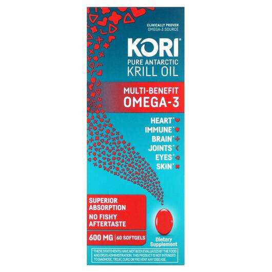 Основне фото товара Pure Atlantic Krill Oil Multi-Benefit Omega-3 600 mg, Олія Ант...