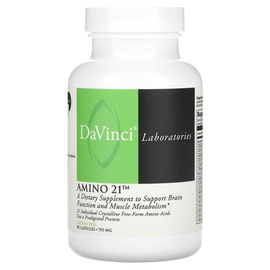 Основне фото товара DaVinci Laboratories, Amino 21 750 mg, Амінокислоти, 90 капсул