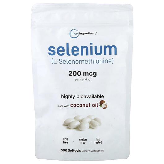 Основное фото товара Micro Ingredients, Селен, Selenium 200 mcg, 500 капсул