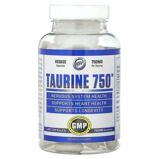 Основне фото товара Hi Tech Pharmaceuticals, Taurine 750 750 mg, L-Таурин, 120 капсул