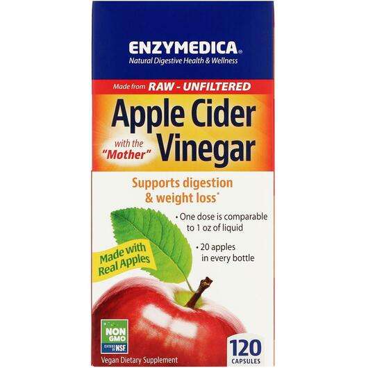 Основне фото товара Enzymedica, Apple Cider Vinegar, Яблучний оцет, 120 капсул