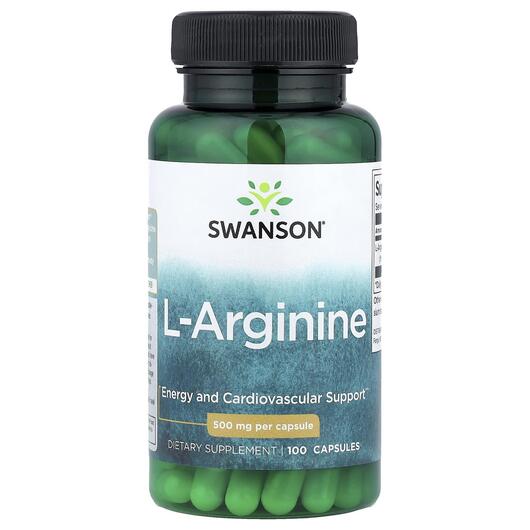 Основное фото товара Swanson, L-Аргинин, L-Arginine 500 mg, 100 капсул