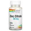 Фото товару Solaray, Zinc Citrate 50 mg, Цинк та Гарбузове насіння, 60 капсул
