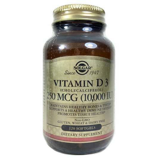 Vitamin D3 10000 IU, Вітамін D3 10000 МО, 120 капсул