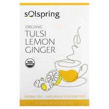 Dr. Mercola, Чай, Solspring Organic Herbal Tea Tulsi Lemon, 36 г