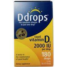 Ddrops, Витамин D3 в каплях, Liquid Vitamin D3 2000 IU, 5 мл