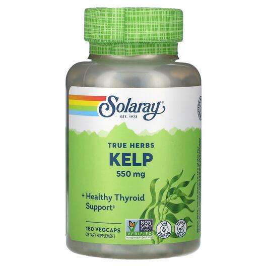 Основне фото товара Solaray, True Herbs Kelp 550 mg, Ламінария, 180 капсул
