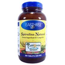 Earthrise, Спирулина 500 мг, Spirulina Natural 500 mg, 360 таб...