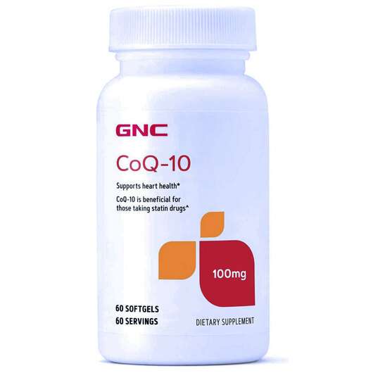 Основне фото товара GNC, CoQ10 100 mg, Коензим CoQ10 100 мг, 60 капсул