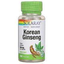 Solaray, Korean Ginseng 550 mg, Женьшень звичайний 550 мг, 100...