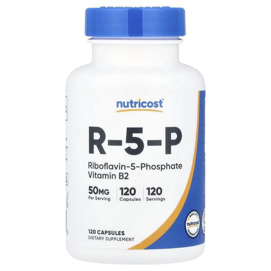 Основное фото товара Nutricost, Витамин B2 Рибофлавин, R-5-P 50 mg, 120 капсул