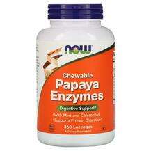 Now, Papaya Enzymes Chewable, 360 Lozenges