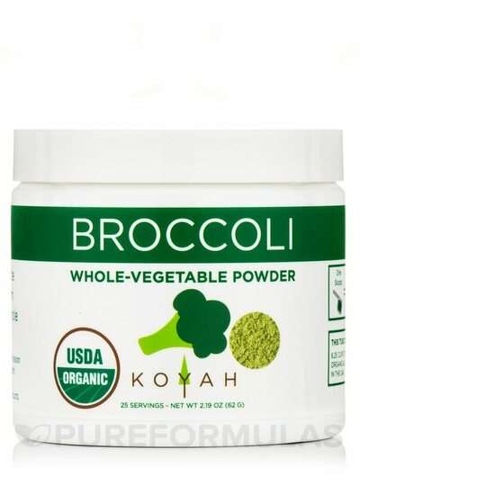 Основне фото товара Koyah, Organic Freeze-Dried Broccoli Powder, Броколі, 62 г