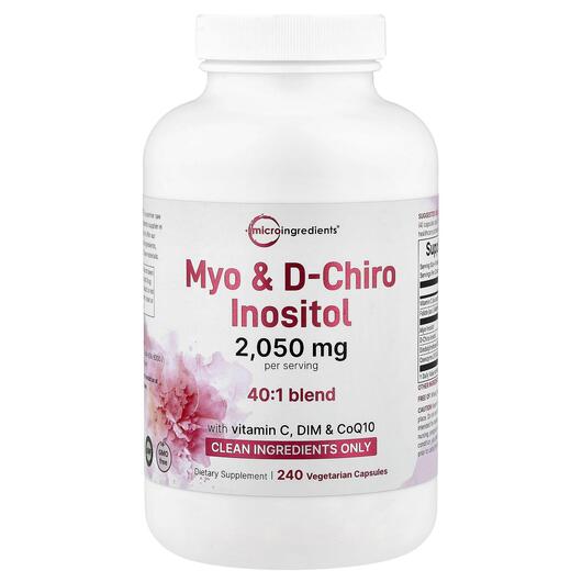 Основне фото товара Myo D-Chiro Inositol, Вітамін B8 Інозитол, 240 капсул