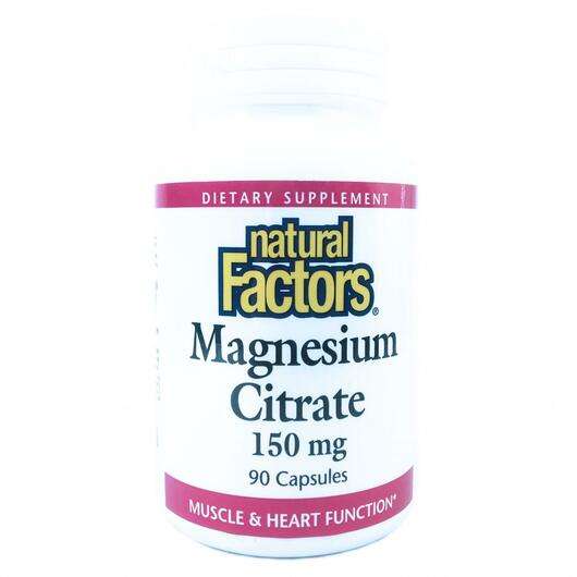 Основне фото товара Natural Factors, Magnesium Citrate 150 mg 90, Цитрат Магнію, 9...