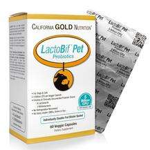 LactoBif Pet Probiotics 5 Billion CFU 60 Veggie Ca, Пробіотики Лактобіф LactoBif для собак 5 млрд КУО, 60 капсул