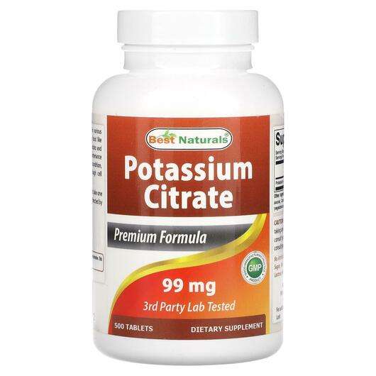 Основное фото товара Best Naturals, Калий, Potassium Citrate 99 mg, 500 таблеток